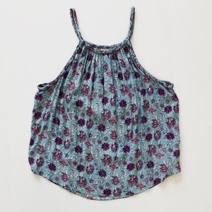 Women’s GAP Floral Blue Tank Top: Size L
